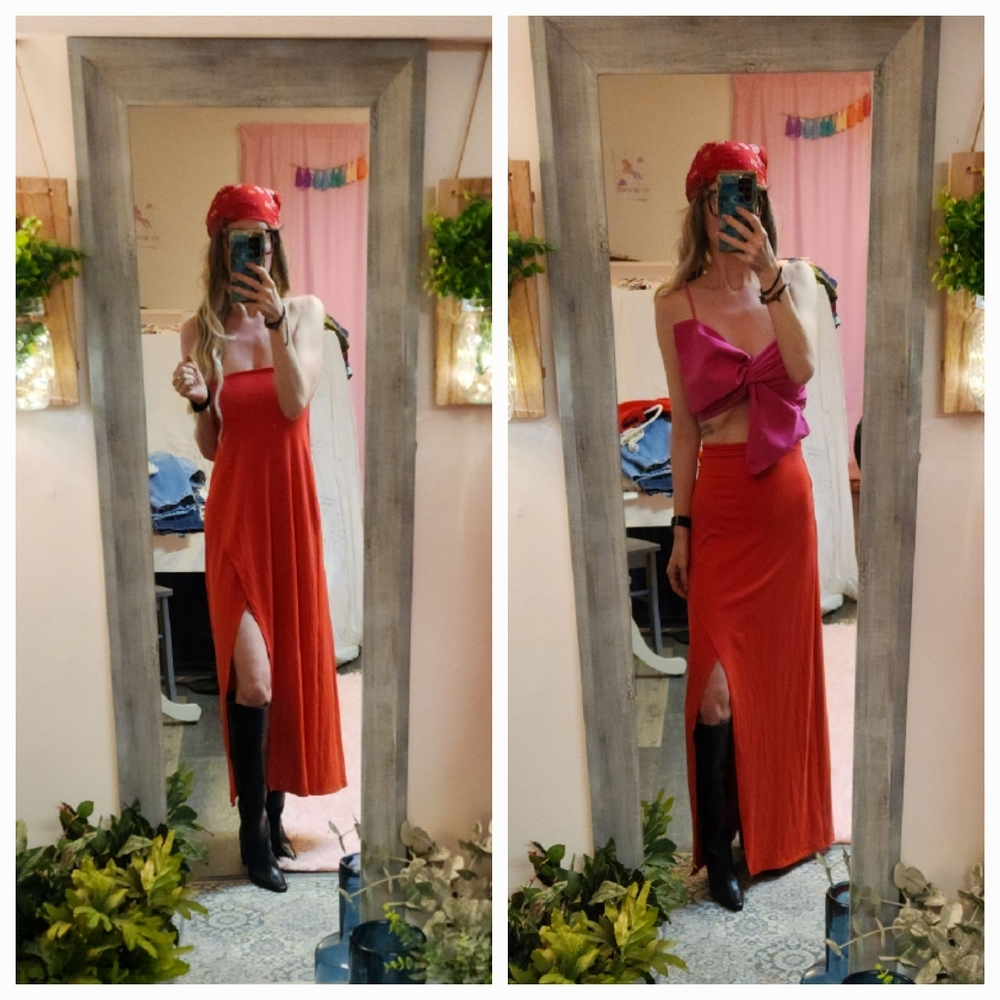 RARE Susana Monaco Convertible Maxi Skirt Or Midi Dress